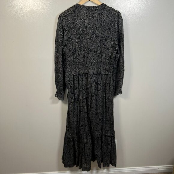 Isabel Marant Étoile Likoya Floral Print Tiered Maxi Dress Size EU 38 US 6 Black - Picture 3 of 11